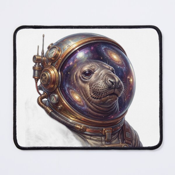 Item preview, Astronaut Neil the Seal in Space Cosmic Art designed and sold by ryanguas.