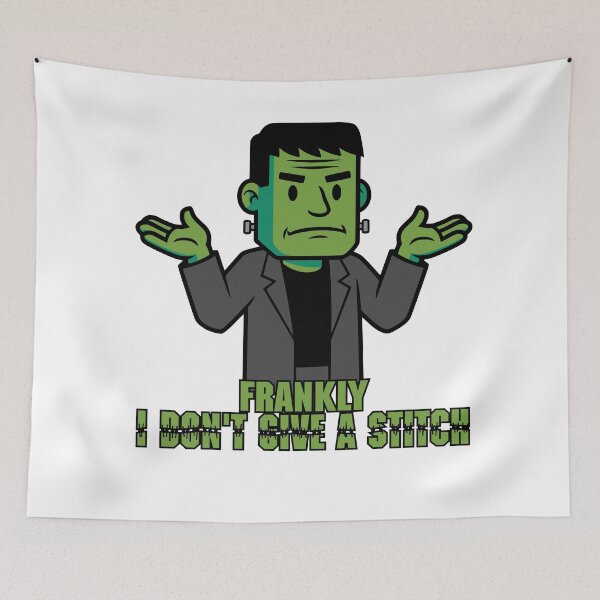 Item preview, Frankly I Don't Give A Stitch Funny Frankenstein Halloween Shrug designed and sold by Chrono Design Workx.