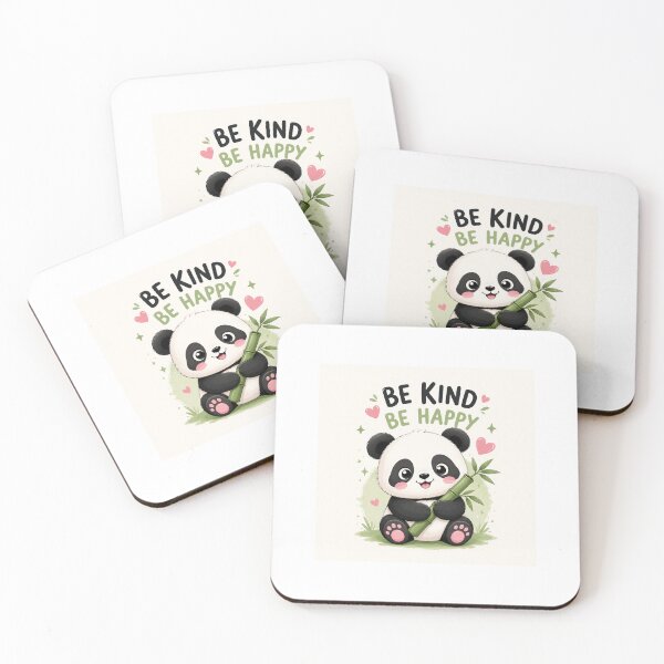Item preview, Be Kind, Be Happy – Cute Kawaii Panda with Bamboo Illustration designed and sold by Rohinirohi029.