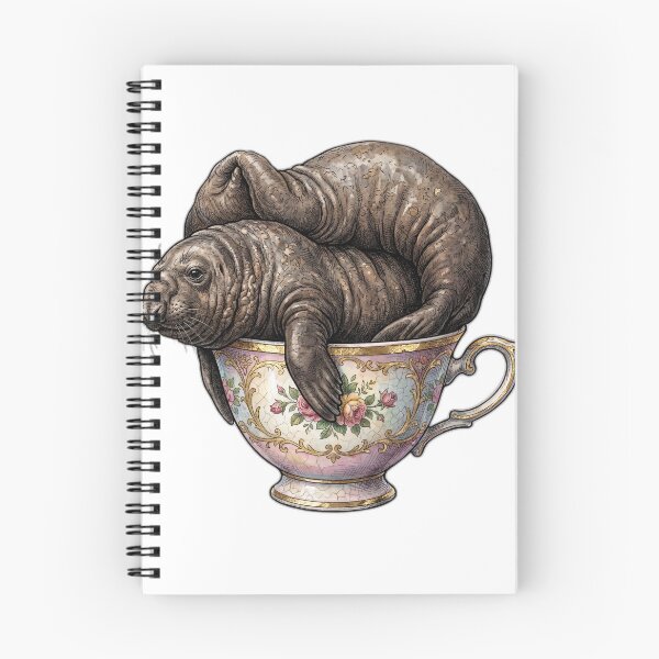 Item preview, Neil the Seal in a Vintage Teacup Surreal Art designed and sold by ryanguas.