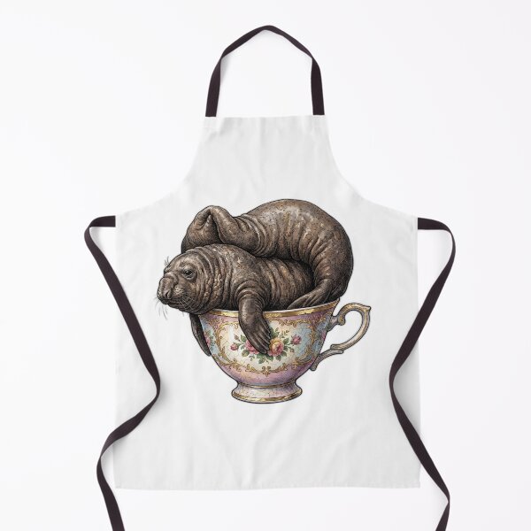 Item preview, Neil the Seal in a Vintage Teacup Surreal Art designed and sold by ryanguas.