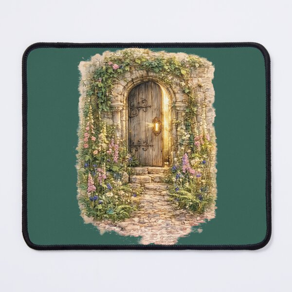 Item preview, Secret Garden Door Watercolor Illustration – Enchanted Cottagecore Fantasy Wall Art designed and sold by MagicMakerPh.