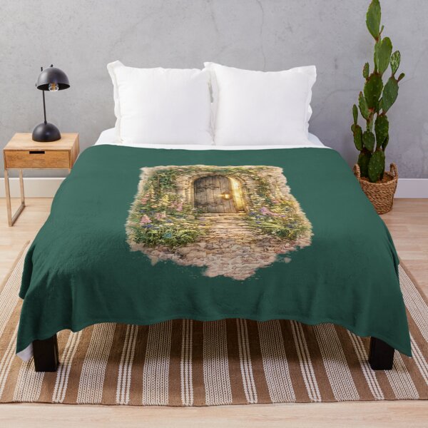 Item preview, Secret Garden Door Watercolor Illustration – Enchanted Cottagecore Fantasy Wall Art designed and sold by MagicMakerPh.