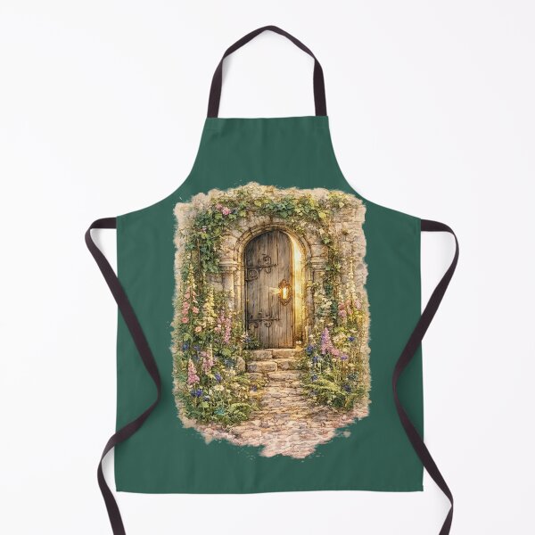 Item preview, Secret Garden Door Watercolor Illustration – Enchanted Cottagecore Fantasy Wall Art designed and sold by MagicMakerPh.