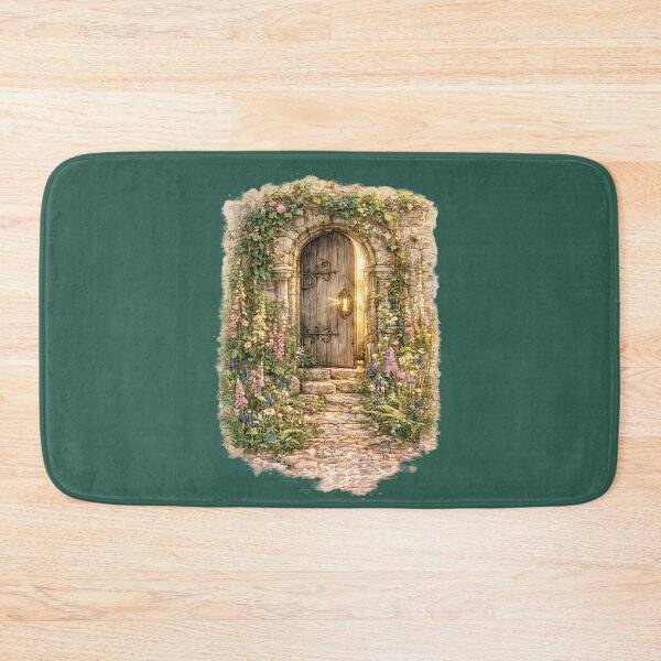 Item preview, Secret Garden Door Watercolor Illustration – Enchanted Cottagecore Fantasy Wall Art designed and sold by MagicMakerPh.