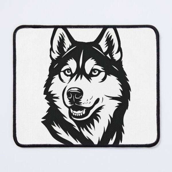 Artikelvorschau, Minimalistisches Husky-Vektorporträt – Schwarz-Weiß-Hundekunst entworfen und verkauft von Antony004.