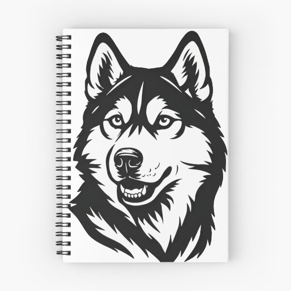 Artikelvorschau, Minimalistisches Husky-Vektorporträt – Schwarz-Weiß-Hundekunst entworfen und verkauft von Antony004.