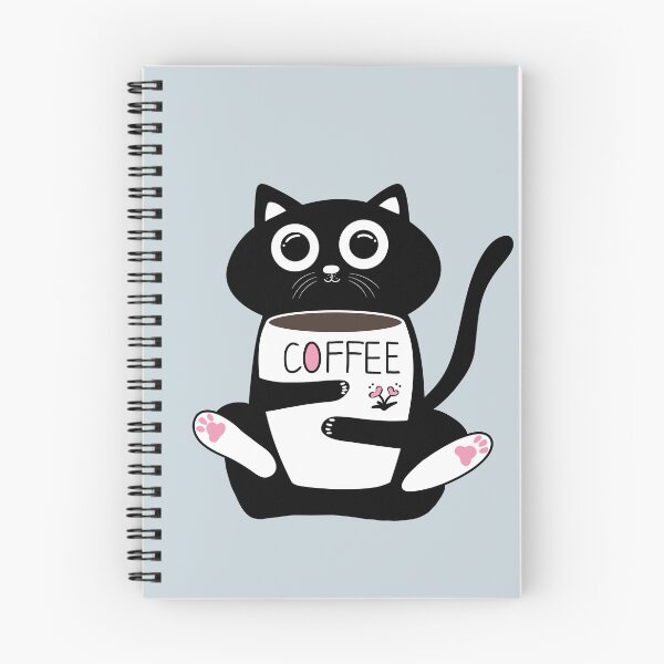 Item preview, Cute black cat drinking coffee -Monday cat designed and sold by Min659.