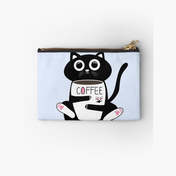 Item preview, Cute black cat drinking coffee -Monday cat designed and sold by Min659.