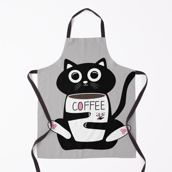 Item preview, Cute black cat drinking coffee -Monday cat designed and sold by Min659.