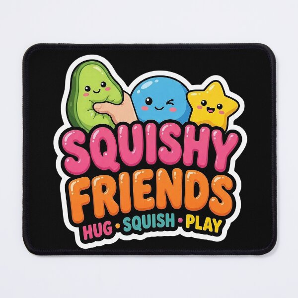 Item preview, Squishy Friends Kawaii Stress Relief Design – Cute Hug Squish Play Sticker designed and sold by Bhaskar Digital Art.