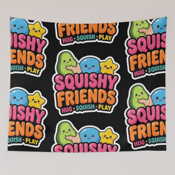 Item preview, Squishy Friends Kawaii Stress Relief Design – Cute Hug Squish Play Sticker designed and sold by Bhaskar Digital Art.