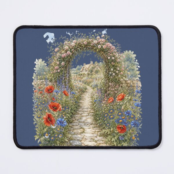 Item preview, Cottage Garden Path Watercolor Illustration – Romantic Wildflower Cottagecore Landscape Art designed and sold by MagicMakerPh.