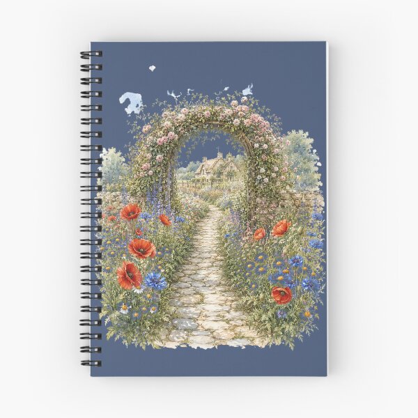 Item preview, Cottage Garden Path Watercolor Illustration – Romantic Wildflower Cottagecore Landscape Art designed and sold by MagicMakerPh.