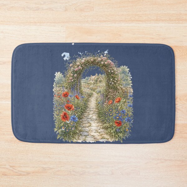 Item preview, Cottage Garden Path Watercolor Illustration – Romantic Wildflower Cottagecore Landscape Art designed and sold by MagicMakerPh.