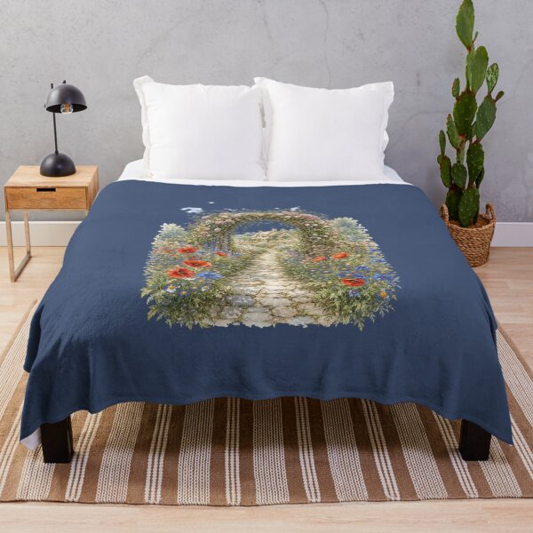 Item preview, Cottage Garden Path Watercolor Illustration – Romantic Wildflower Cottagecore Landscape Art designed and sold by MagicMakerPh.