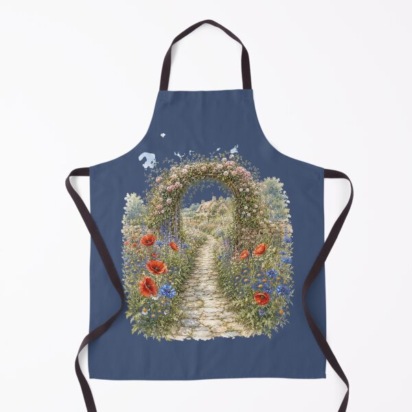 Item preview, Cottage Garden Path Watercolor Illustration – Romantic Wildflower Cottagecore Landscape Art designed and sold by MagicMakerPh.