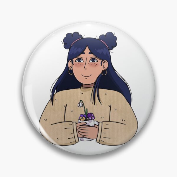 Item preview, Smiling girl with dark hair holding small flower pot designed and sold by ViniBall.