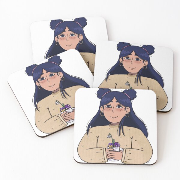 Item preview, Smiling girl with dark hair holding small flower pot designed and sold by ViniBall.