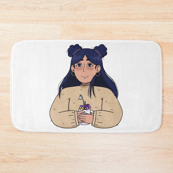 Item preview, Smiling girl with dark hair holding small flower pot designed and sold by ViniBall.