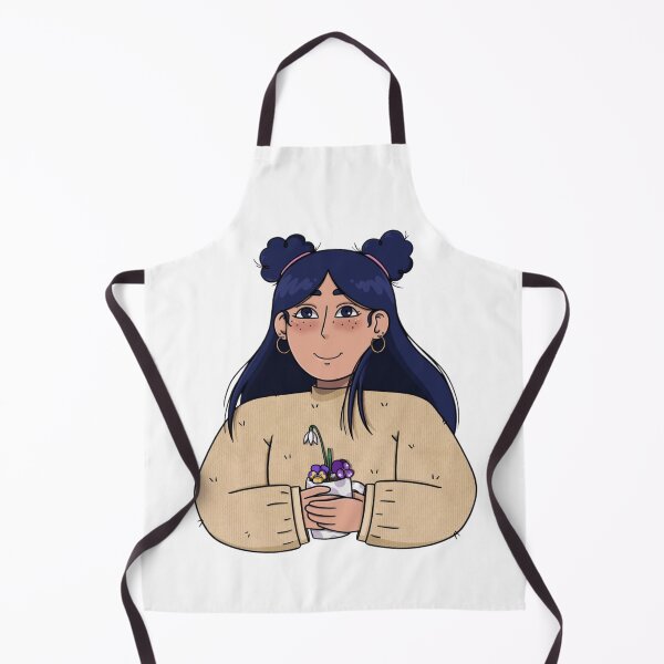 Item preview, Smiling girl with dark hair holding small flower pot designed and sold by ViniBall.