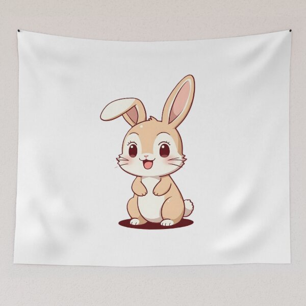Item preview, Cute Kawaii Bunny Sticker | Adorable Cartoon Rabbit Illustration | Happy Bunny Art designed and sold by dreamz-world.