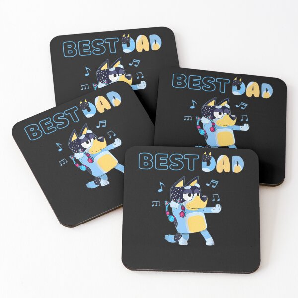 Item preview, Cute Cartoon Blue Dog Holding Best Dad Ever Trophy designed and sold by abdoMounaim.