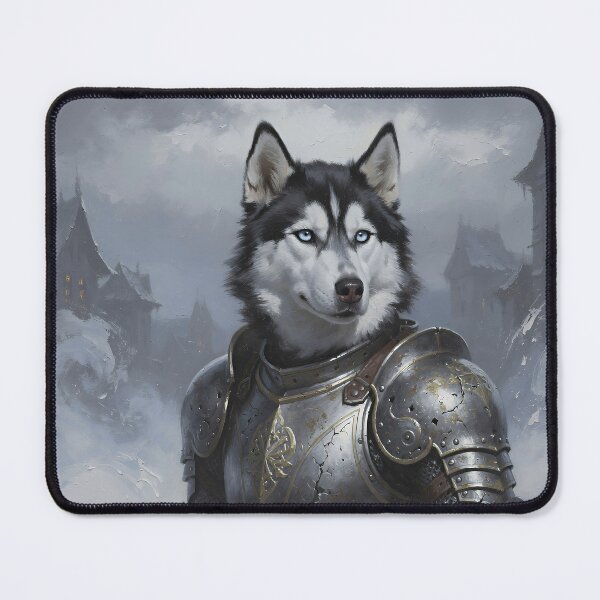 Item preview, Majestic Husky Knight in Ancient Armor Fantasy Wolf Warrior Portrait designed and sold by cr6zym1nd.