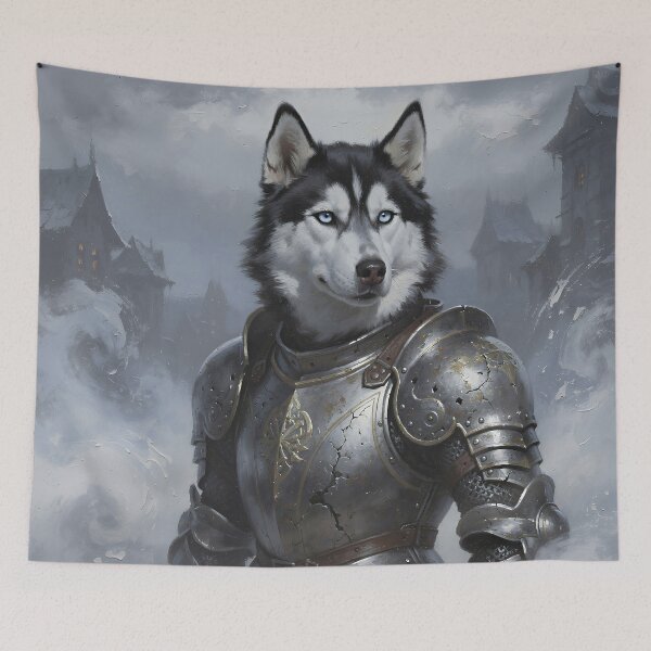 Item preview, Majestic Husky Knight in Ancient Armor Fantasy Wolf Warrior Portrait designed and sold by cr6zym1nd.