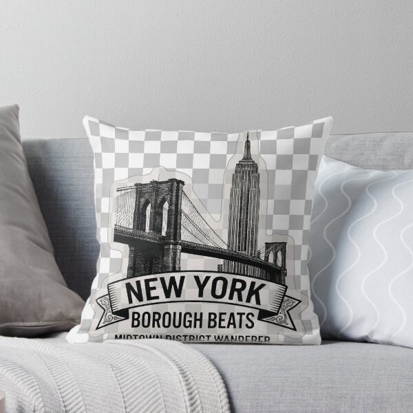 Item preview, New York Borough Beats Vintage Sticker - Y2K Grunge Aesthetic Indie Travel Decal, Retro Halftone Brooklyn Bridge NYC Streetwear Design designed and sold by Ranchain.
