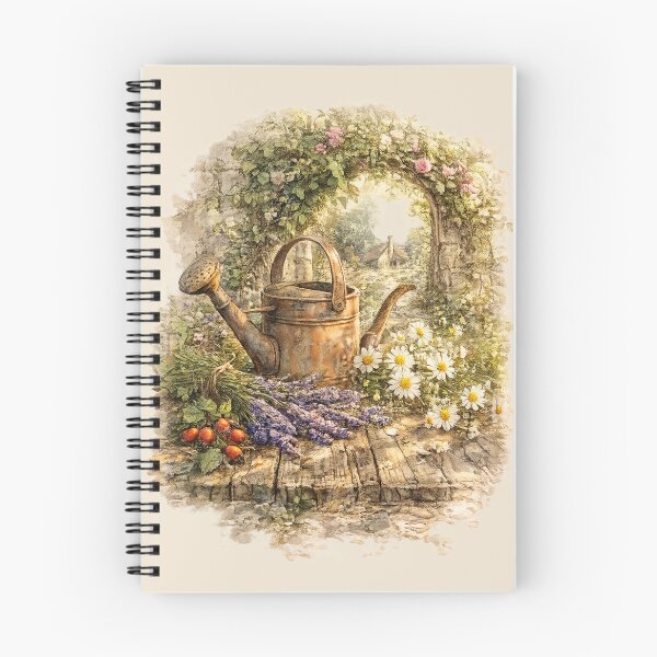 Item preview, Vintage Watering Can Watercolor Illustration – Rustic Cottage Garden Botanical Art designed and sold by MagicMakerPh.