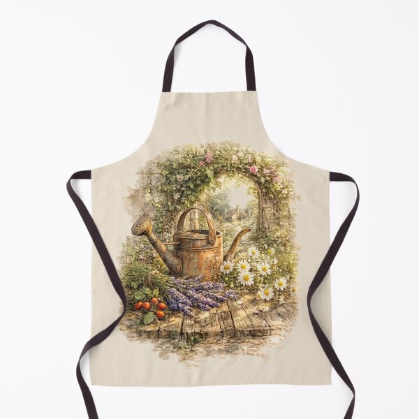 Item preview, Vintage Watering Can Watercolor Illustration – Rustic Cottage Garden Botanical Art designed and sold by MagicMakerPh.