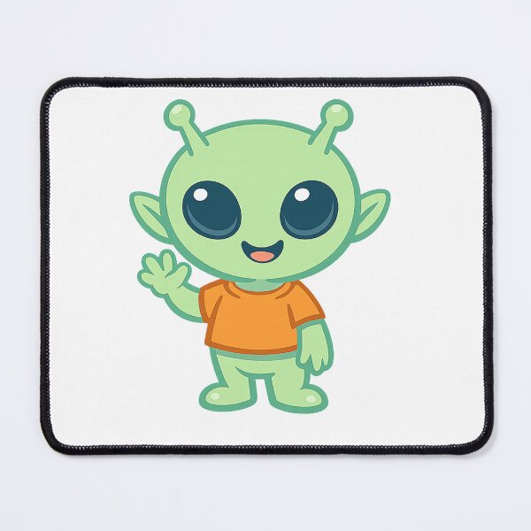 Item preview, Cute Friendly Alien Waving Doodle designed and sold by Stick It Wear It.