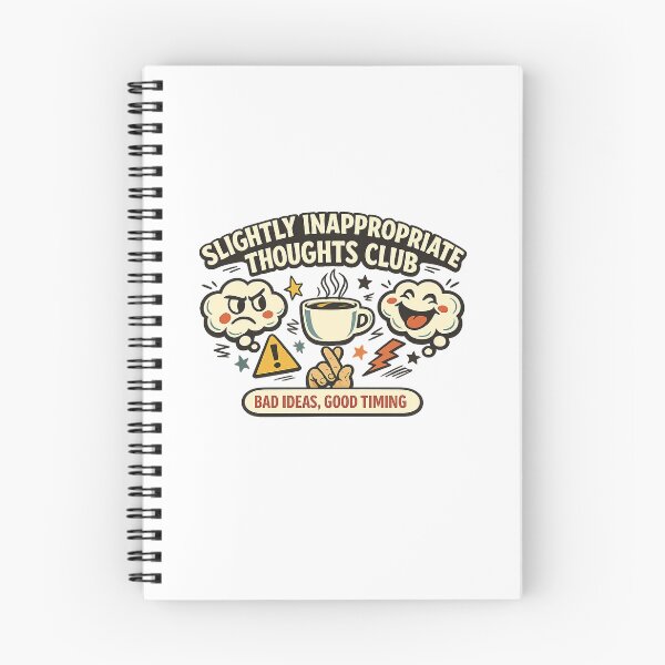 Item preview, Slightly Inappropriate Thoughts Club Funny Retro Humor designed and sold by Concrete Coffee Studio.
