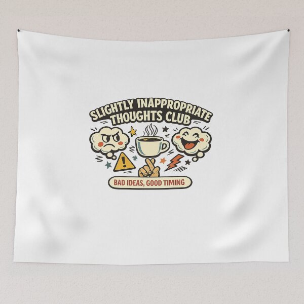 Item preview, Slightly Inappropriate Thoughts Club Funny Retro Humor designed and sold by Concrete Coffee Studio.