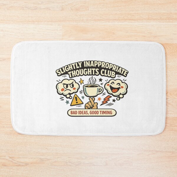 Item preview, Slightly Inappropriate Thoughts Club Funny Retro Humor designed and sold by Concrete Coffee Studio.