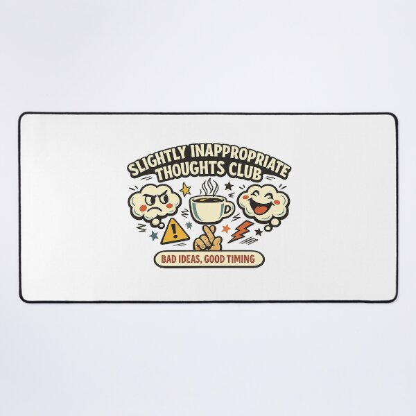 Item preview, Slightly Inappropriate Thoughts Club Funny Retro Humor designed and sold by Concrete Coffee Studio.