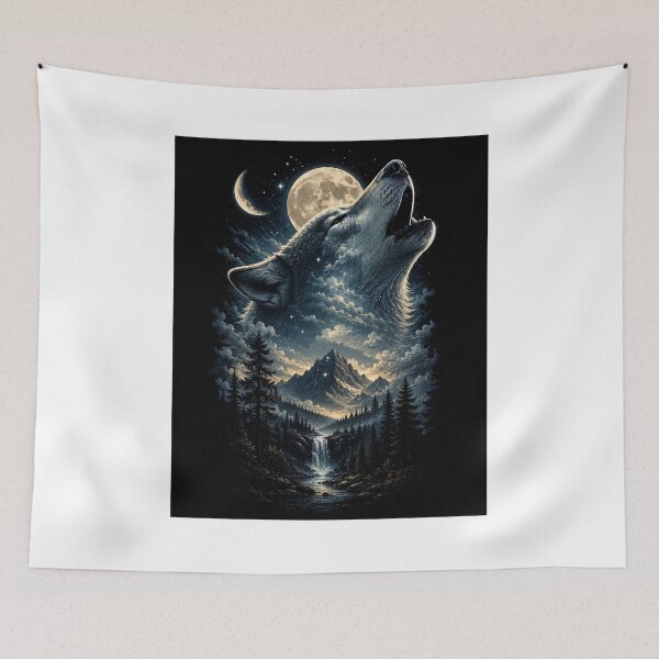 Item preview, Howling Wolf Moon Mountain Night designed and sold by GrzywaM.