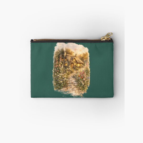 Item preview, Thatched Cottage Watercolor Illustration – Cozy Wildflower Meadow Cottagecore Art designed and sold by MagicMakerPh.