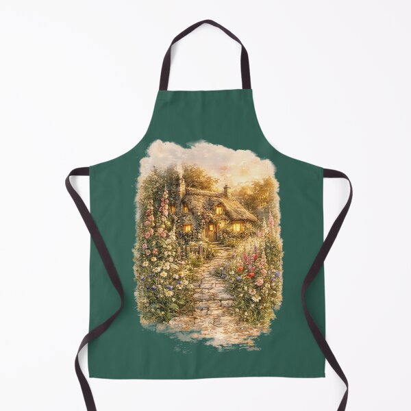 Item preview, Thatched Cottage Watercolor Illustration – Cozy Wildflower Meadow Cottagecore Art designed and sold by MagicMakerPh.