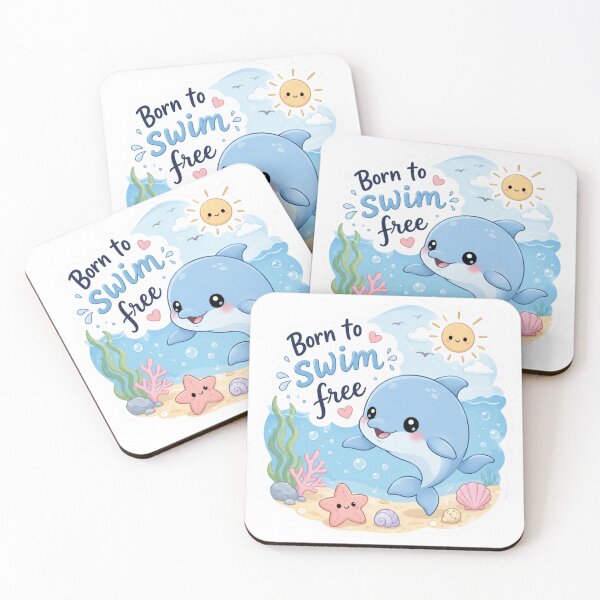 Item preview, Cute Kawaii Baby Blue Dolphin Sticker designed and sold by Snikdha.