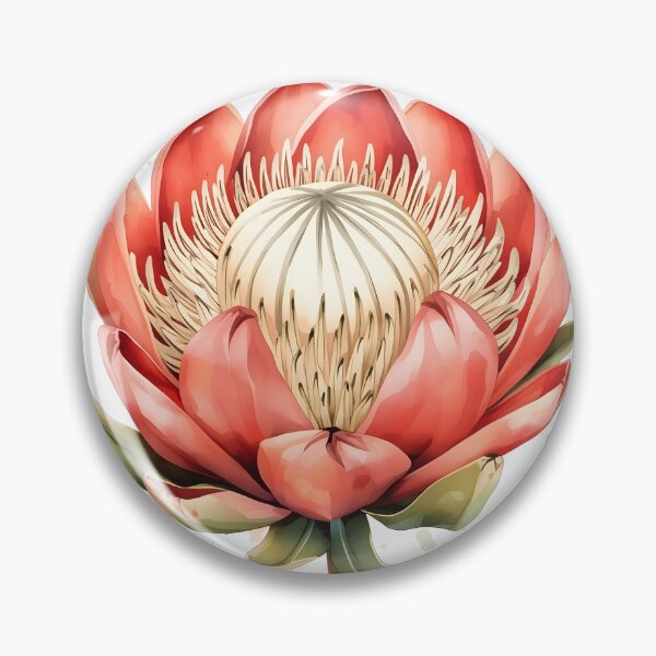 Item preview, Protea Flower Watercolor Painting designed and sold by RawNaturePrints.