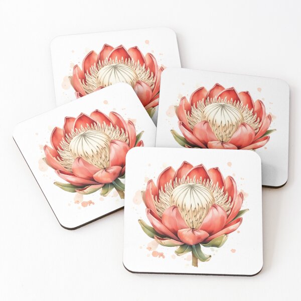 Item preview, Protea Flower Watercolor Painting designed and sold by RawNaturePrints.