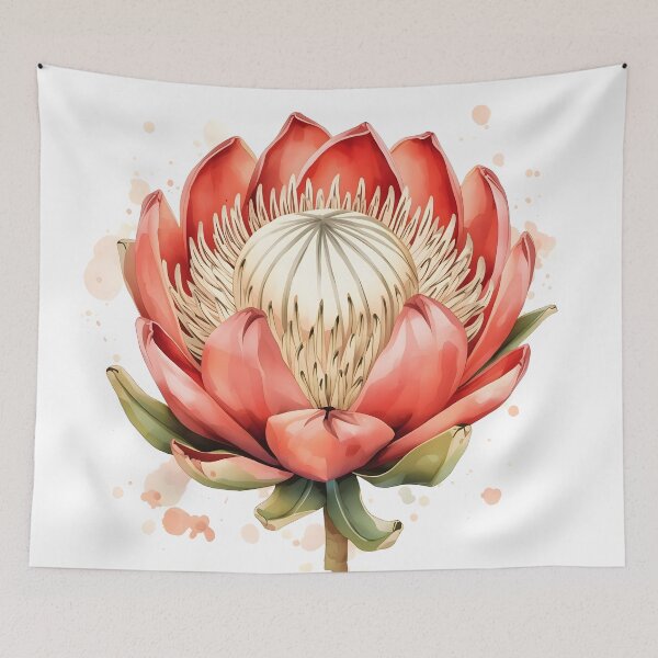 Item preview, Protea Flower Watercolor Painting designed and sold by RawNaturePrints.