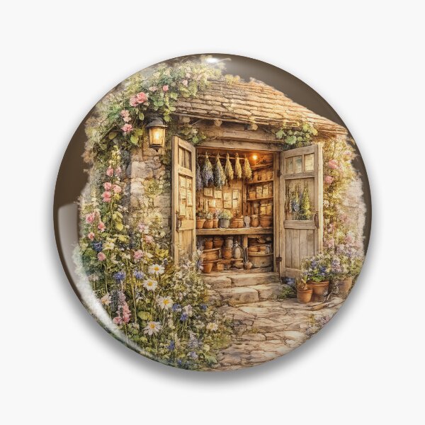 Item preview, Garden Potting Shed Watercolor Illustration – Rustic Cottage Gardening Art designed and sold by MagicMakerPh.