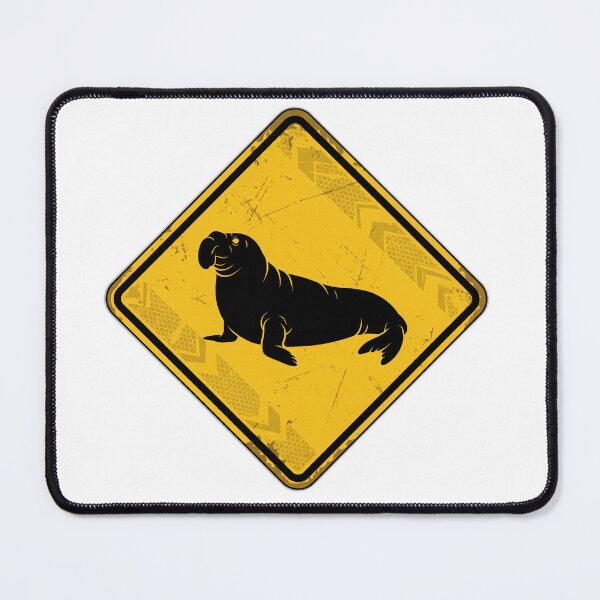Item preview, Neil the Seal Crossing Yellow Road Sign designed and sold by ryanguas.