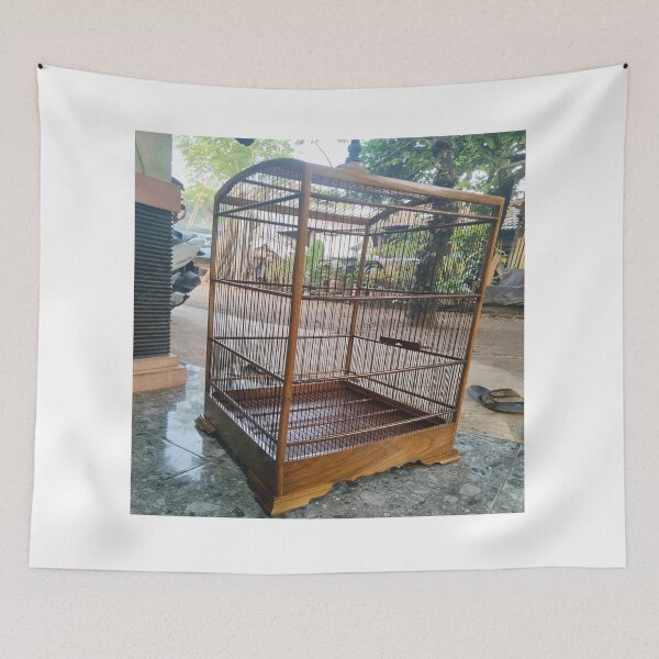 Item preview, Traditional wooden bird cage wall art designed and sold by Lukasmen.