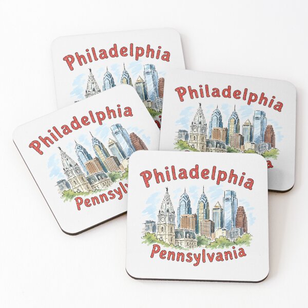 Item preview, Philadelphia Pennsylvania Watercolor Colorful Skyline  designed and sold by HowToCanadian.