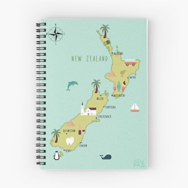 Item preview, Illustrated map of New Zealand designed and sold by ymkesinfogr.