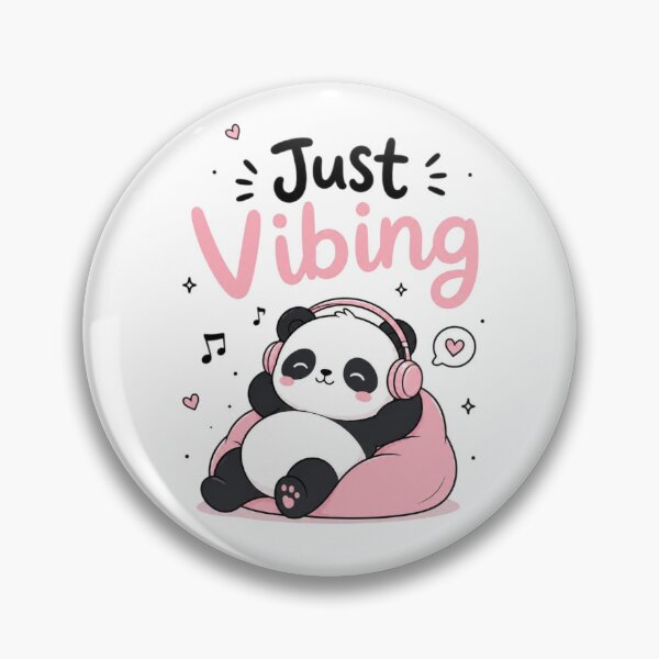 Item preview, Just Vibing Cute Kawaii Panda with Headphones | Relaxing Aesthetic Funny Minimalist Design designed and sold by Sanika arts .